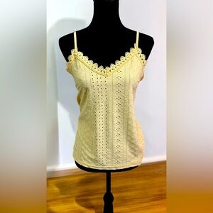 XL sunny yellow, eyelet tank top
